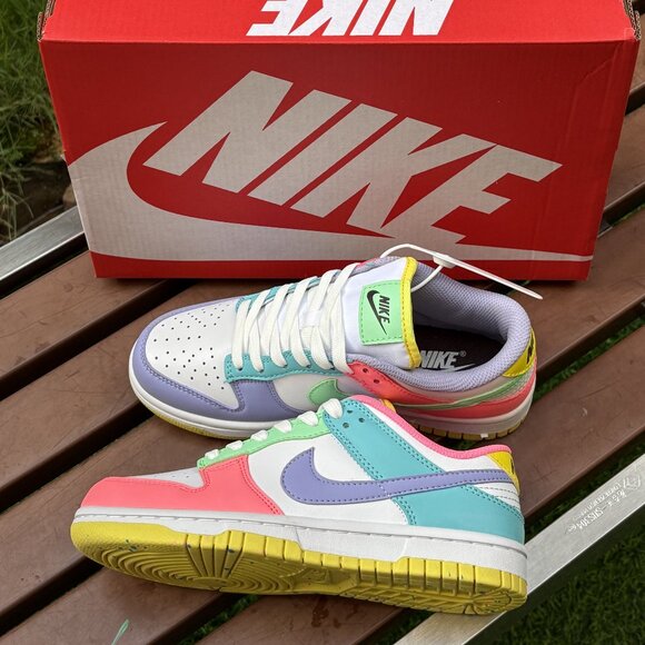 Nike Dunk Low "Easter" Pastel Colorblock Sneakers - Vibrant Limited Edition - Picture 1 of 5